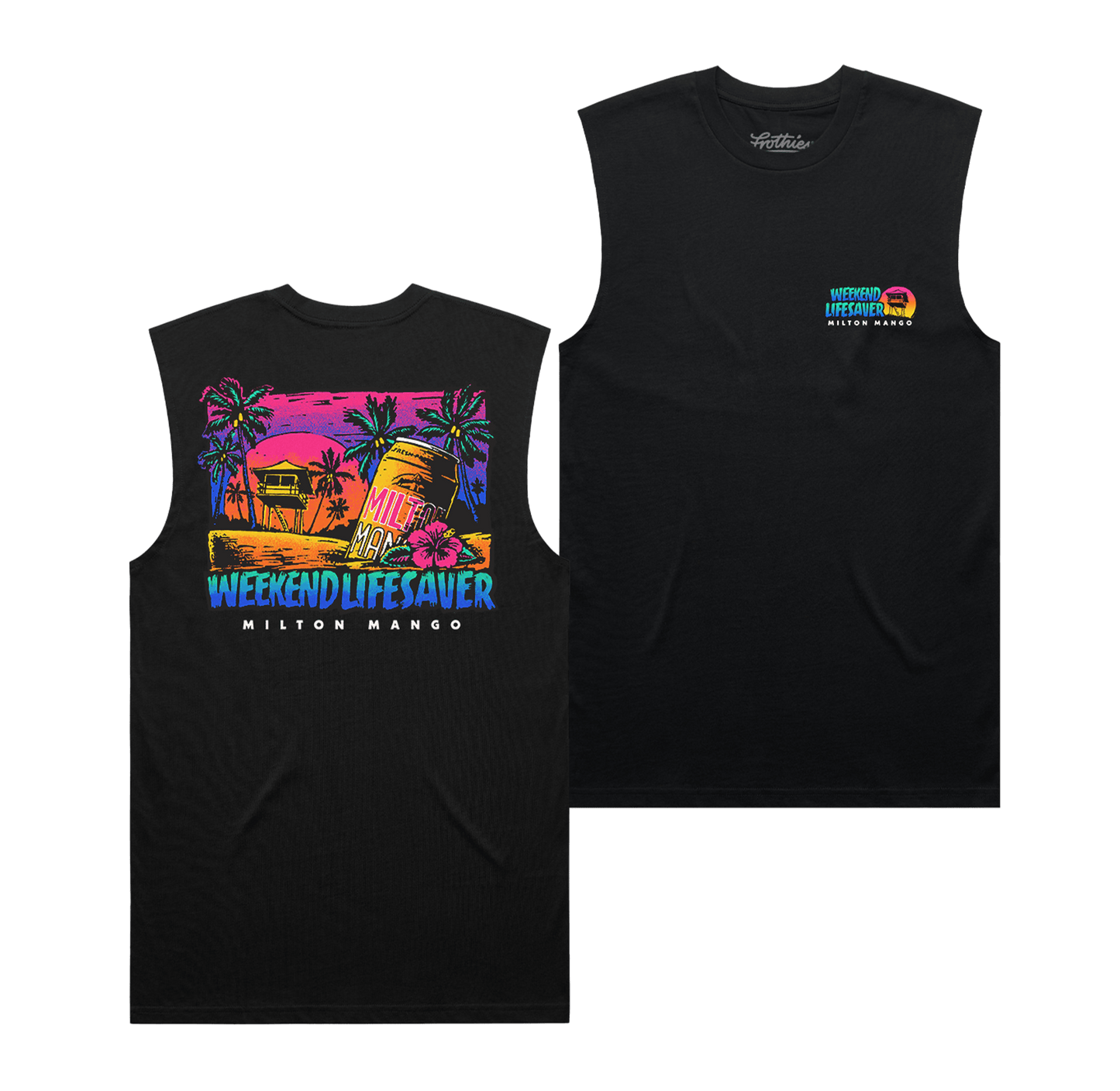Weekend Lifesaver Muscle Tee Black Muscle Tank Milton Mango