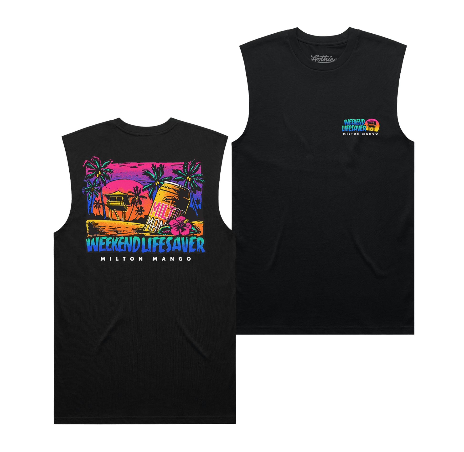 Weekend Lifesaver Muscle Tee Black Muscle Tank Milton Mango