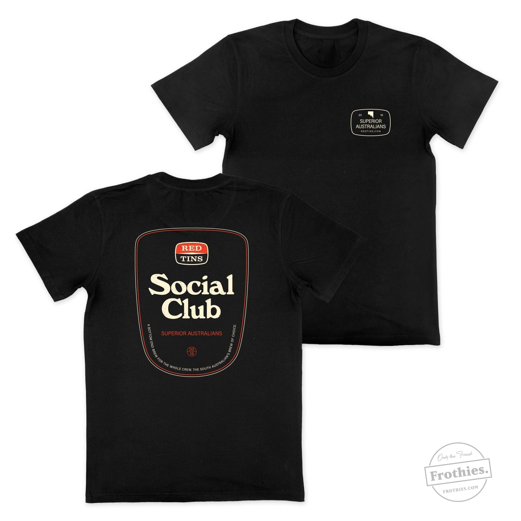 The Social Club Tee T-Shirt Red Tins