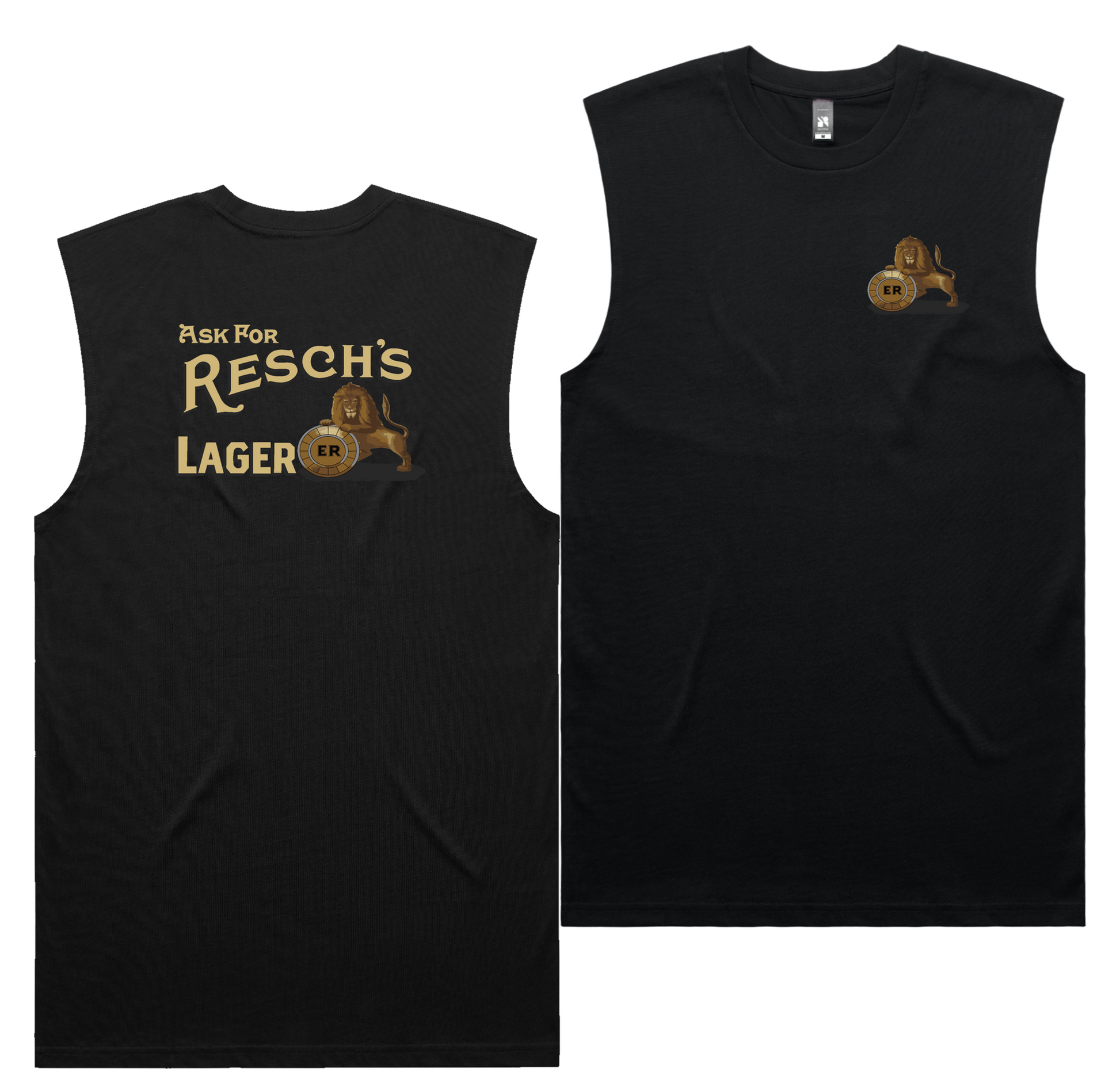 Lions Lager Tank — Black front & back