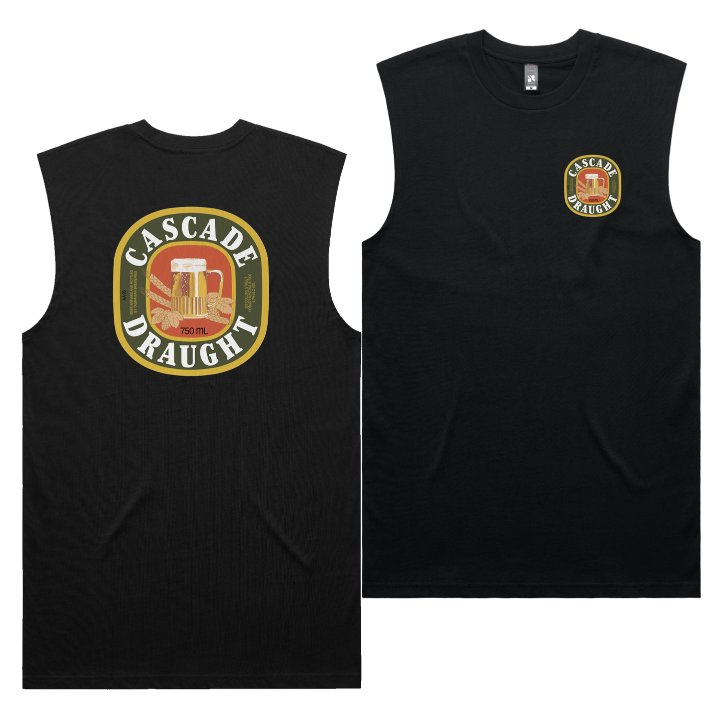 Draught Grains Tank — Black front & back