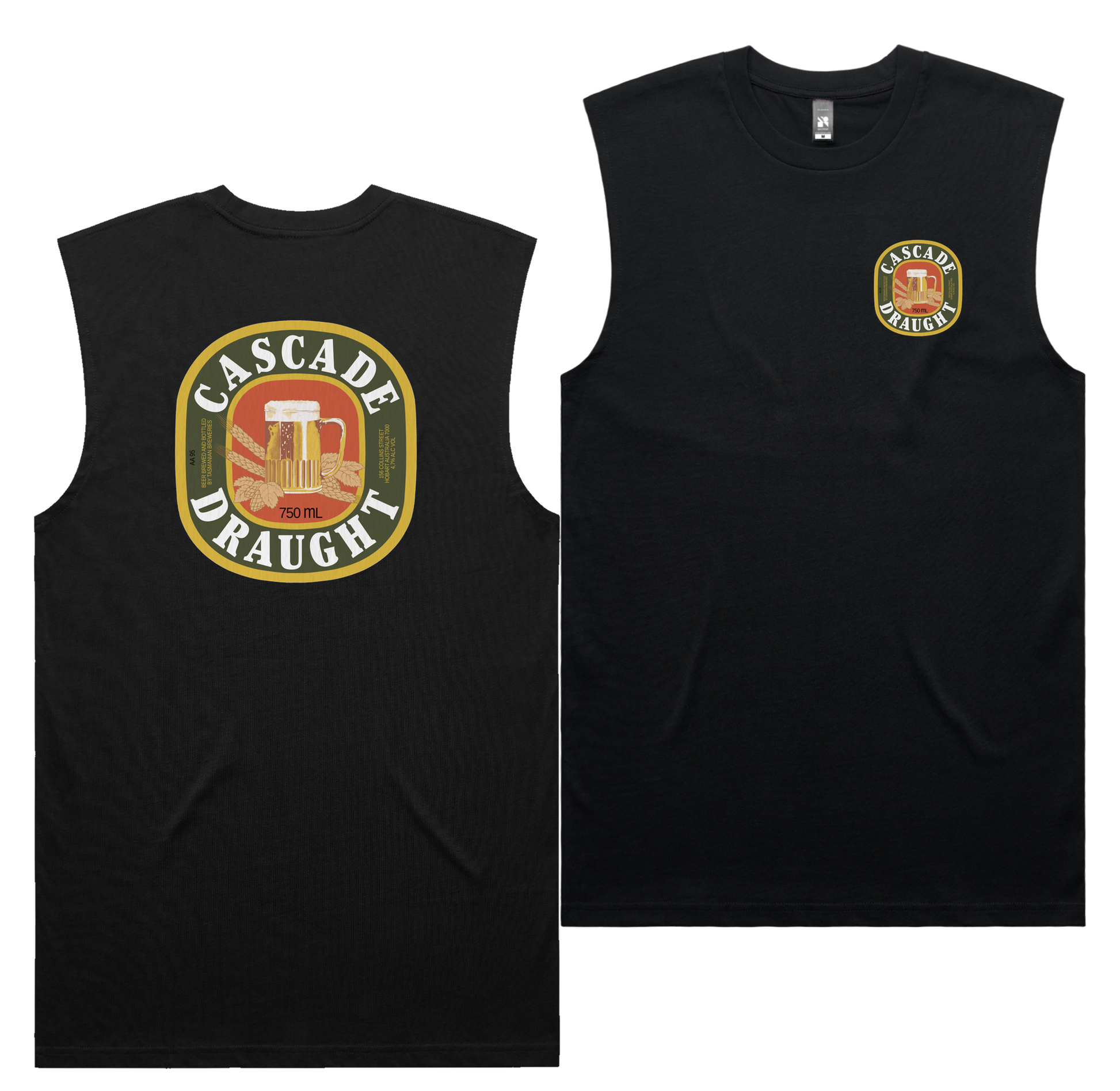 Draught Grains Tank — Black front & back