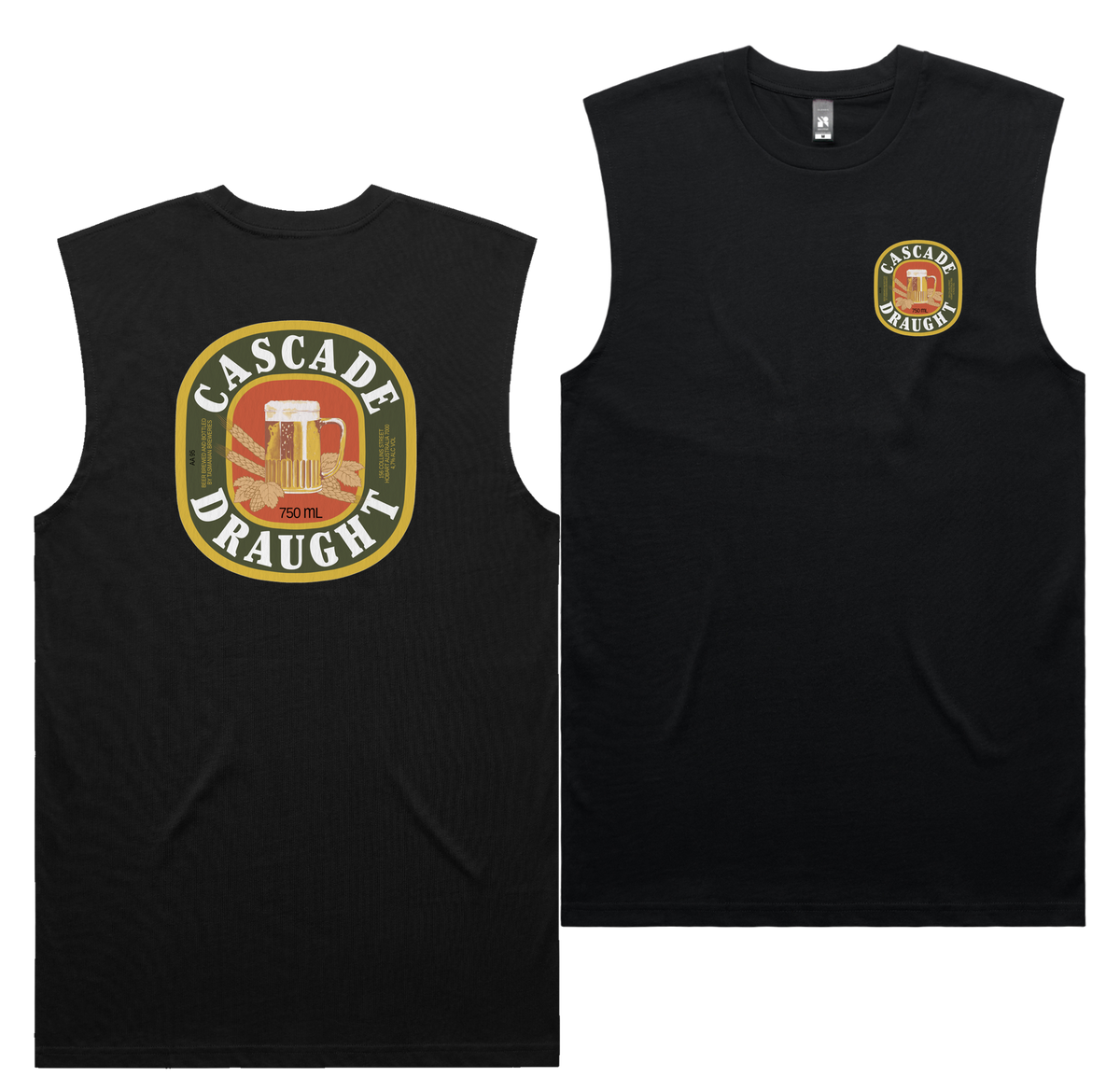 Draught Grains Tank — Black front & back