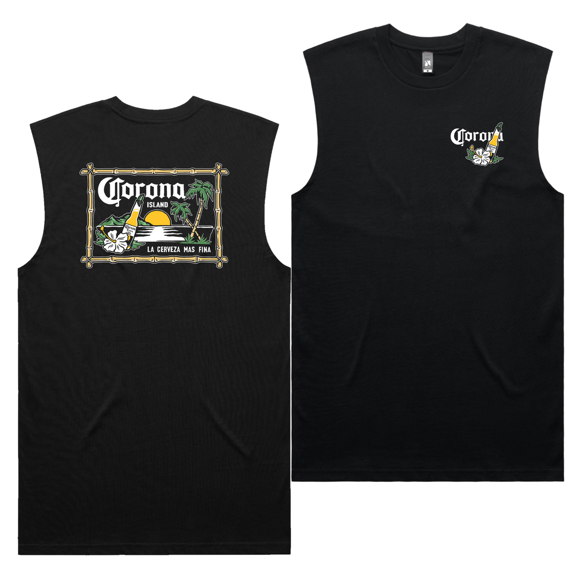 Corona Island Tank — Black front & back