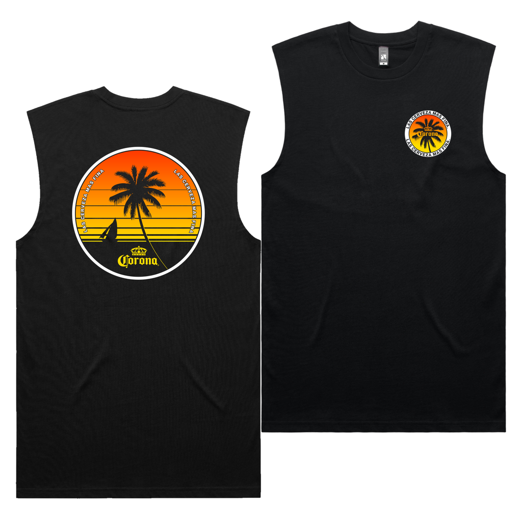 Club Corona Tank — Black front & back