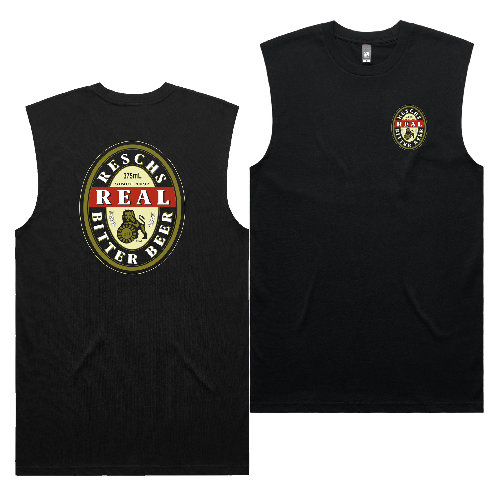 Resch's Real Tank — Black front & back