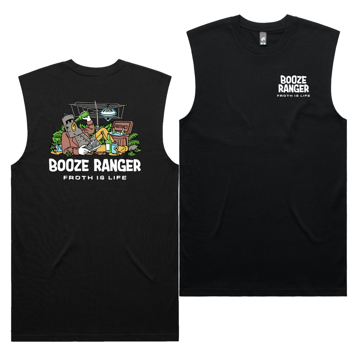 Booze Ranger Tank — Black front & back