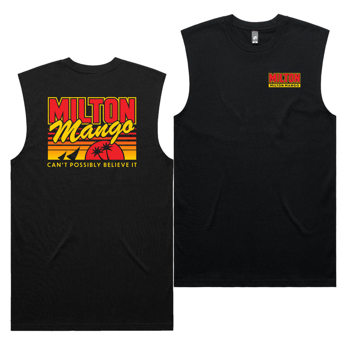 Miami Mango Tank — Black front & back