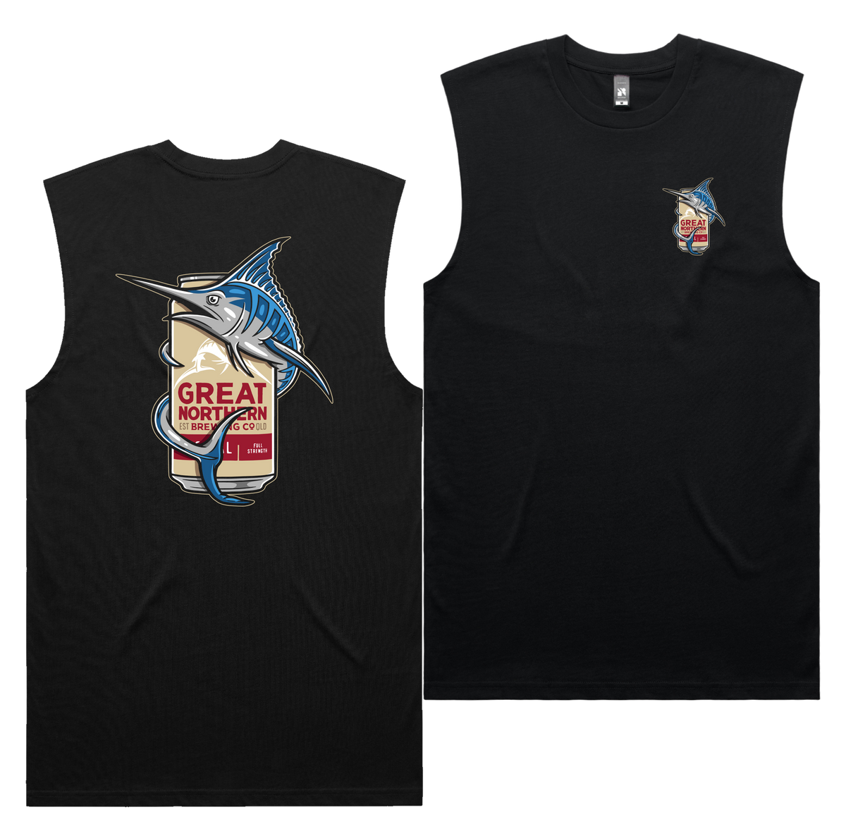 Marlin Hug Tank — Black front & back