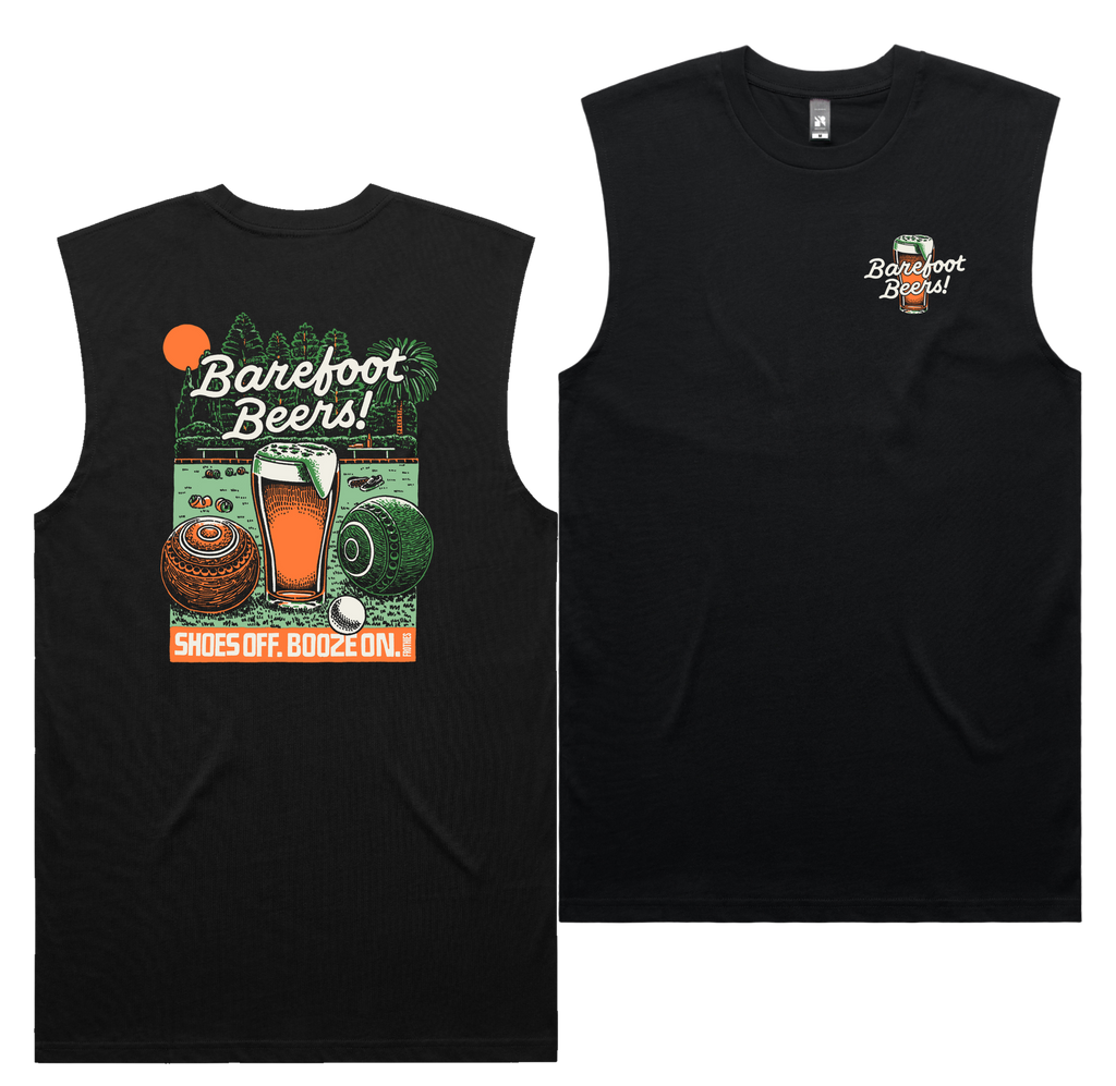 Barefoot Beers Tank — Black front & back