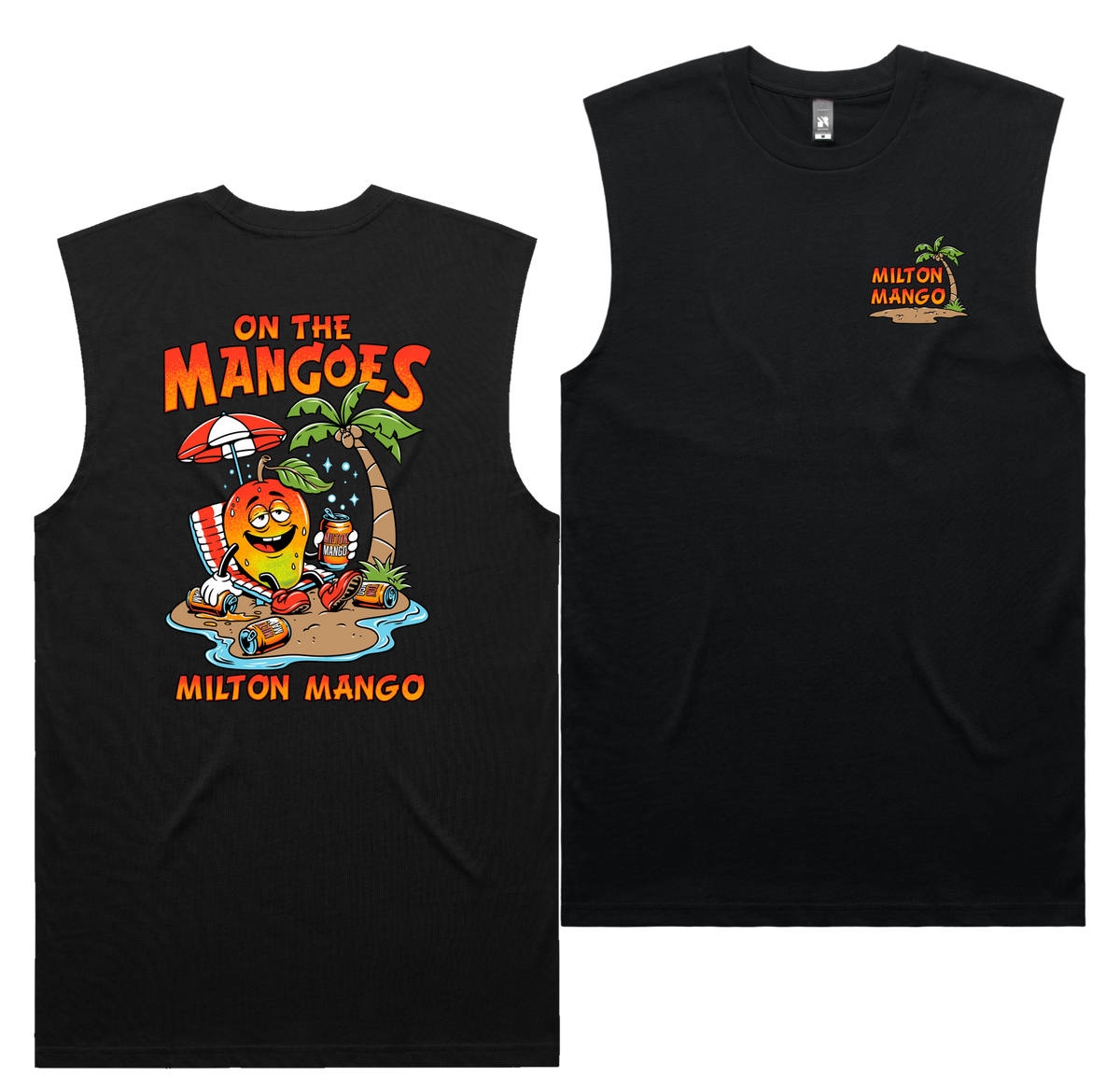 On The Mangoes Tank — Black front & back