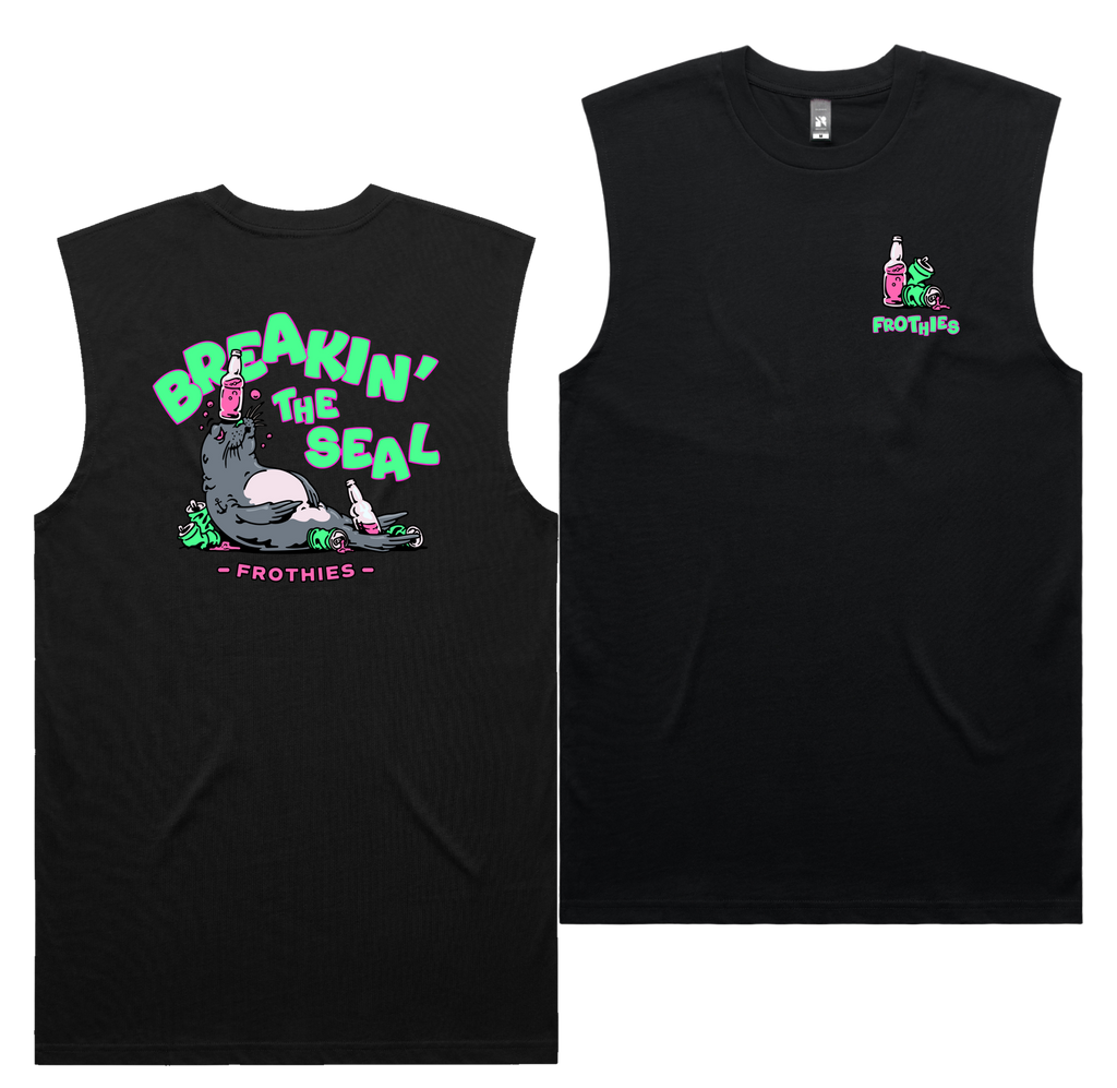 Break The Seal Tank — Black front & back