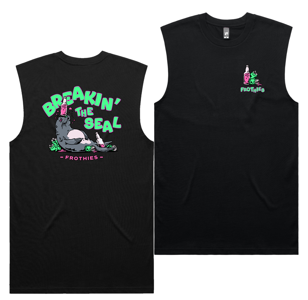 Break The Seal Tank — Black front & back