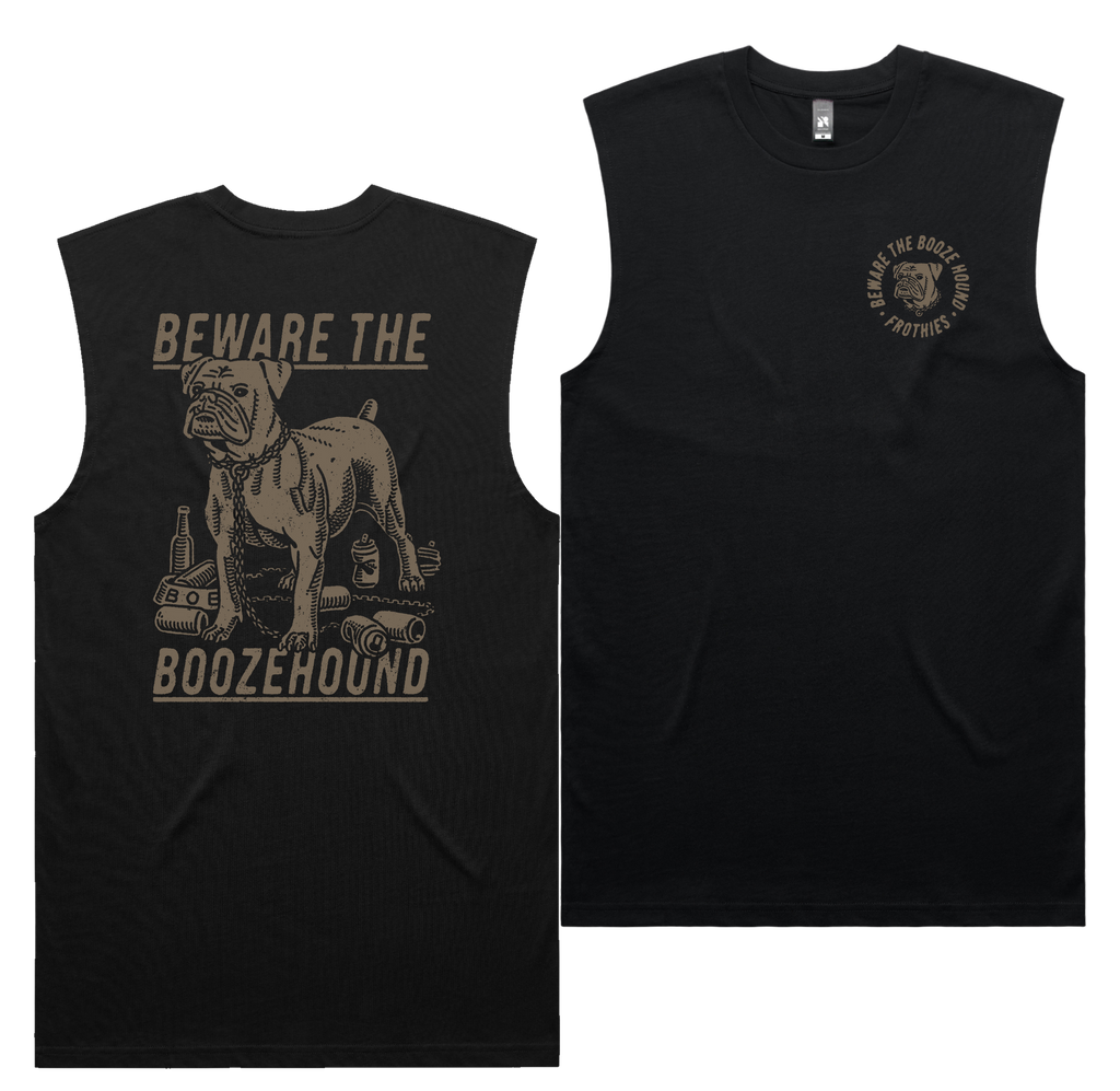 Boozehound Tank — Black front & back