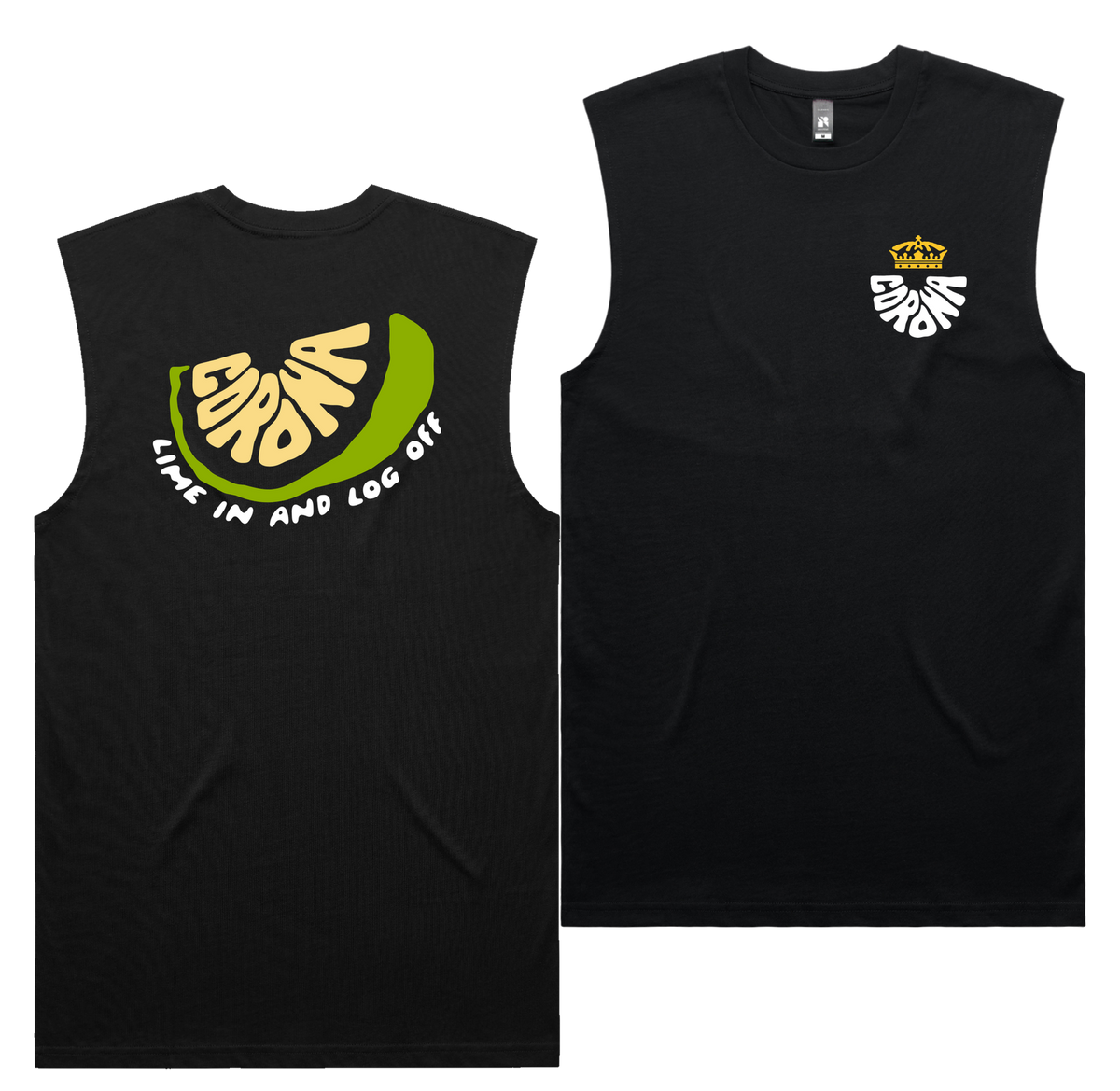 Lime Off Tank Black — Black front & back