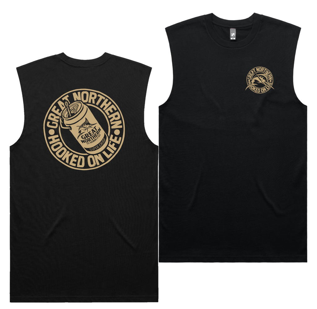 Hooked On Life Tank — Black front & back