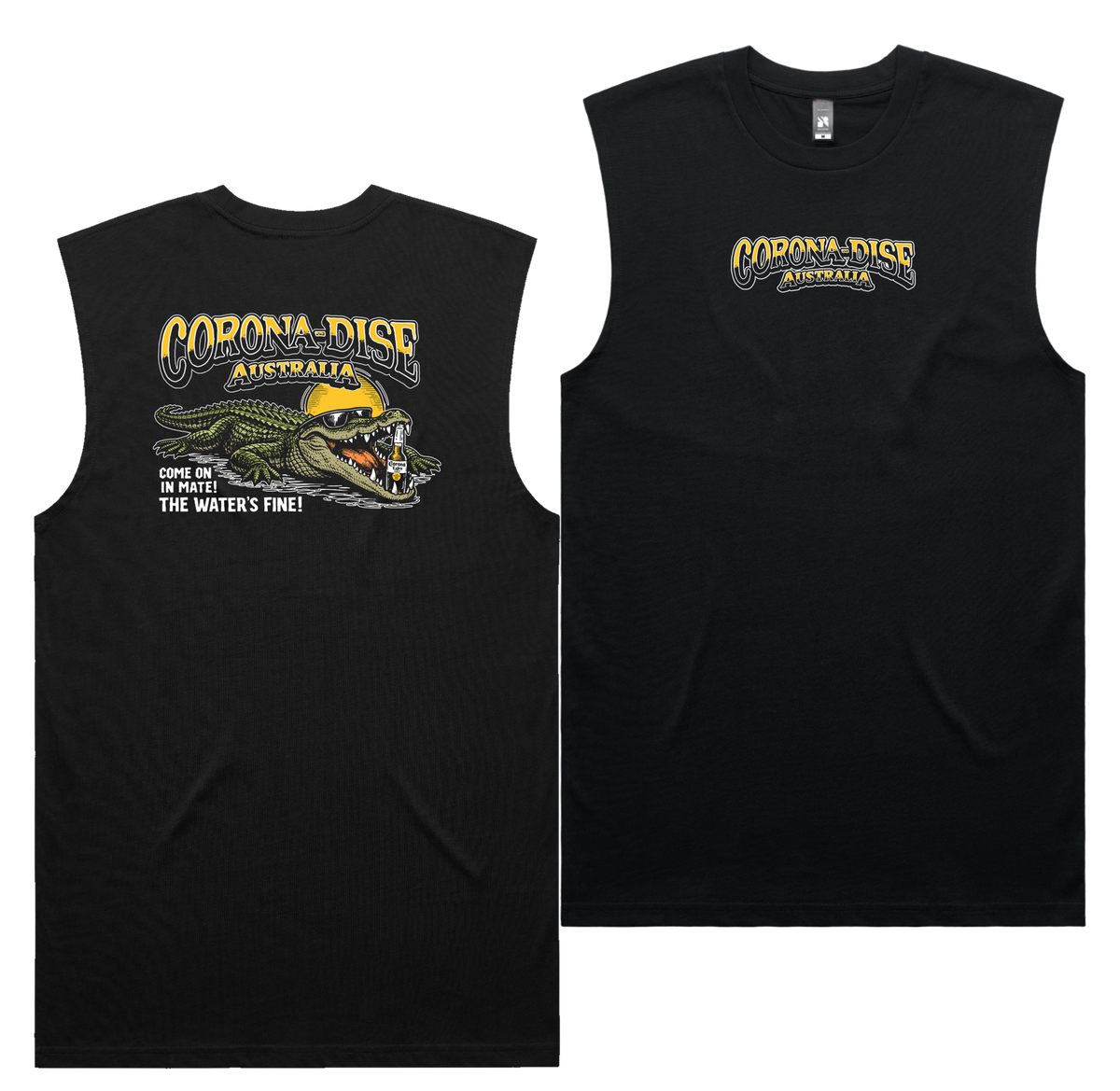Corona Smile Tank — Black front & back