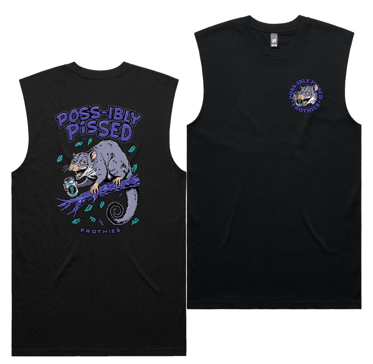 Possibly Pissed Tank — Black front & back