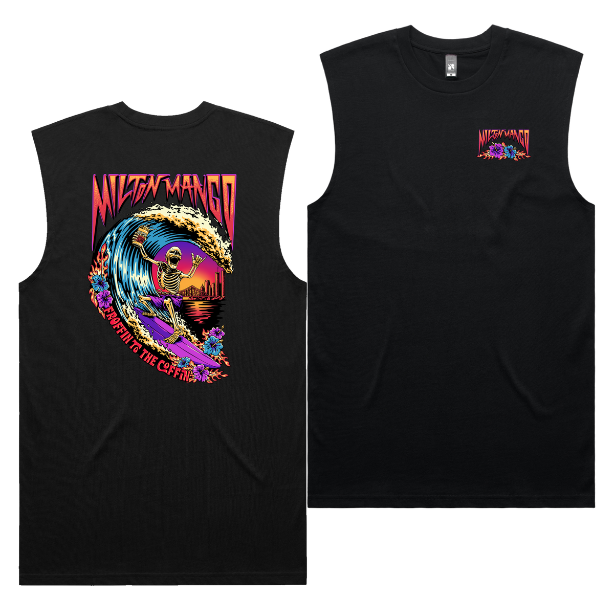 Froffin Coffin Tank — Black front & back