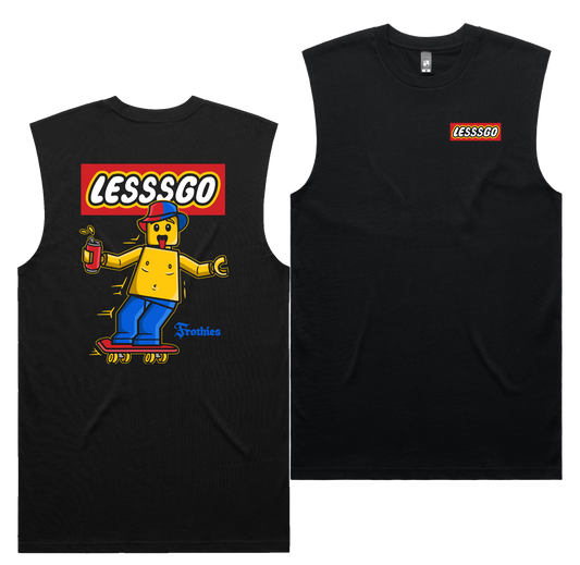 Lesssgo Knights 2026 Tank — Black front & back