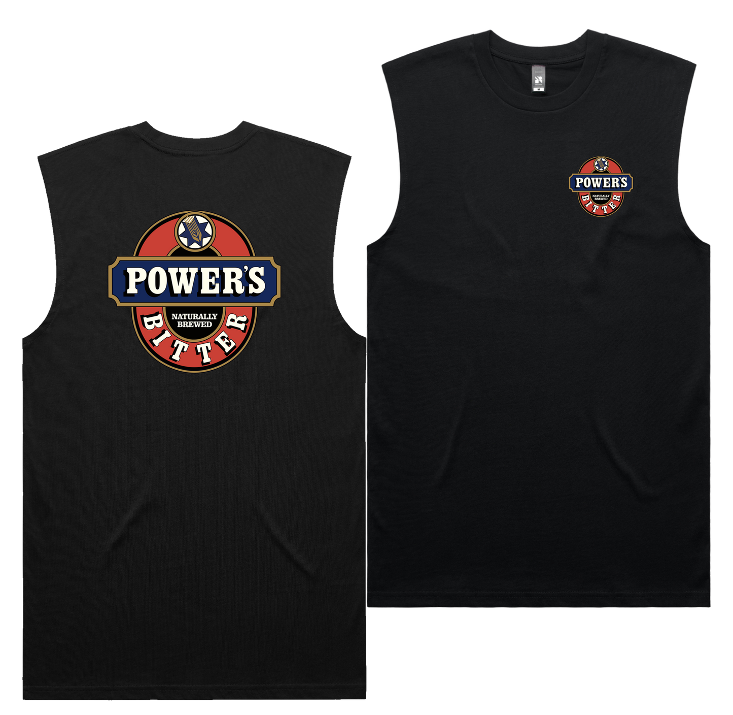 Power's Bitter Tank — Black front & back