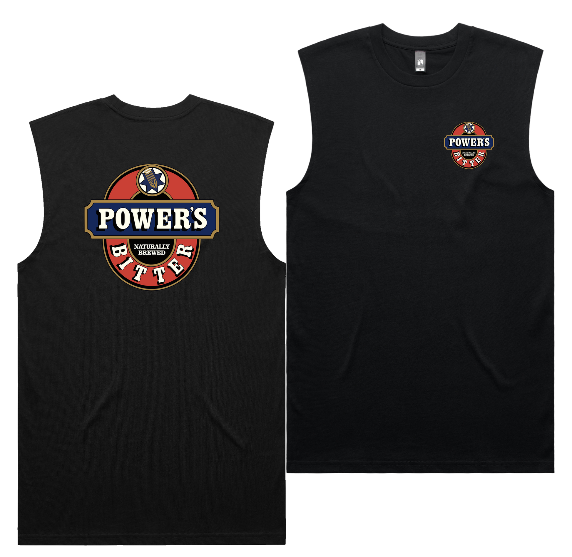 Power's Bitter Tank — Black front & back