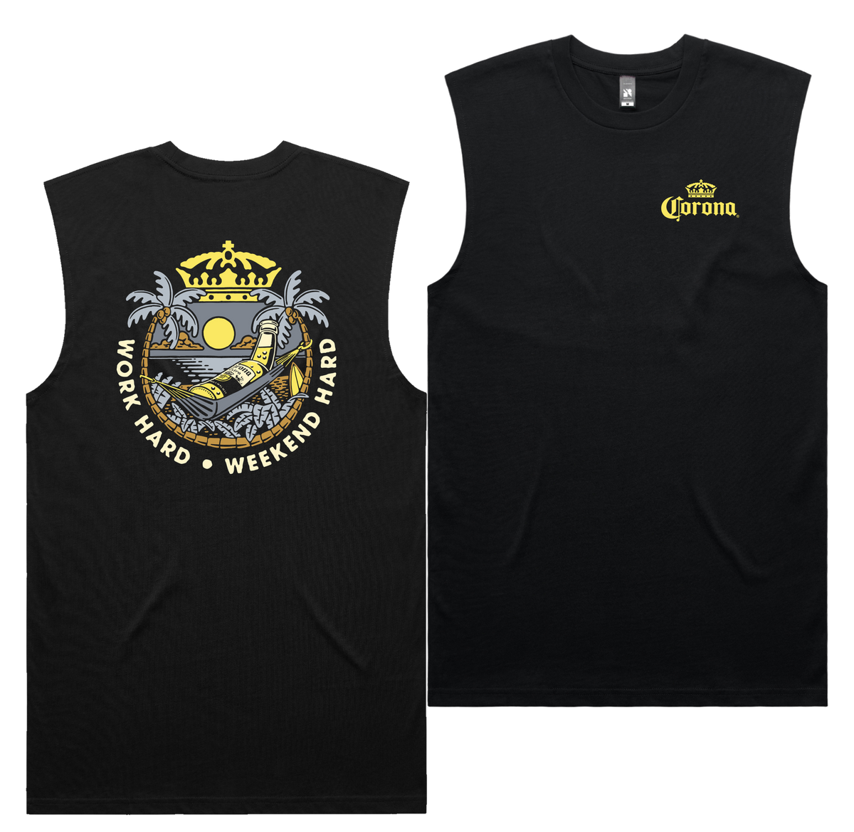 Weekend Hard Tank — Black front & back