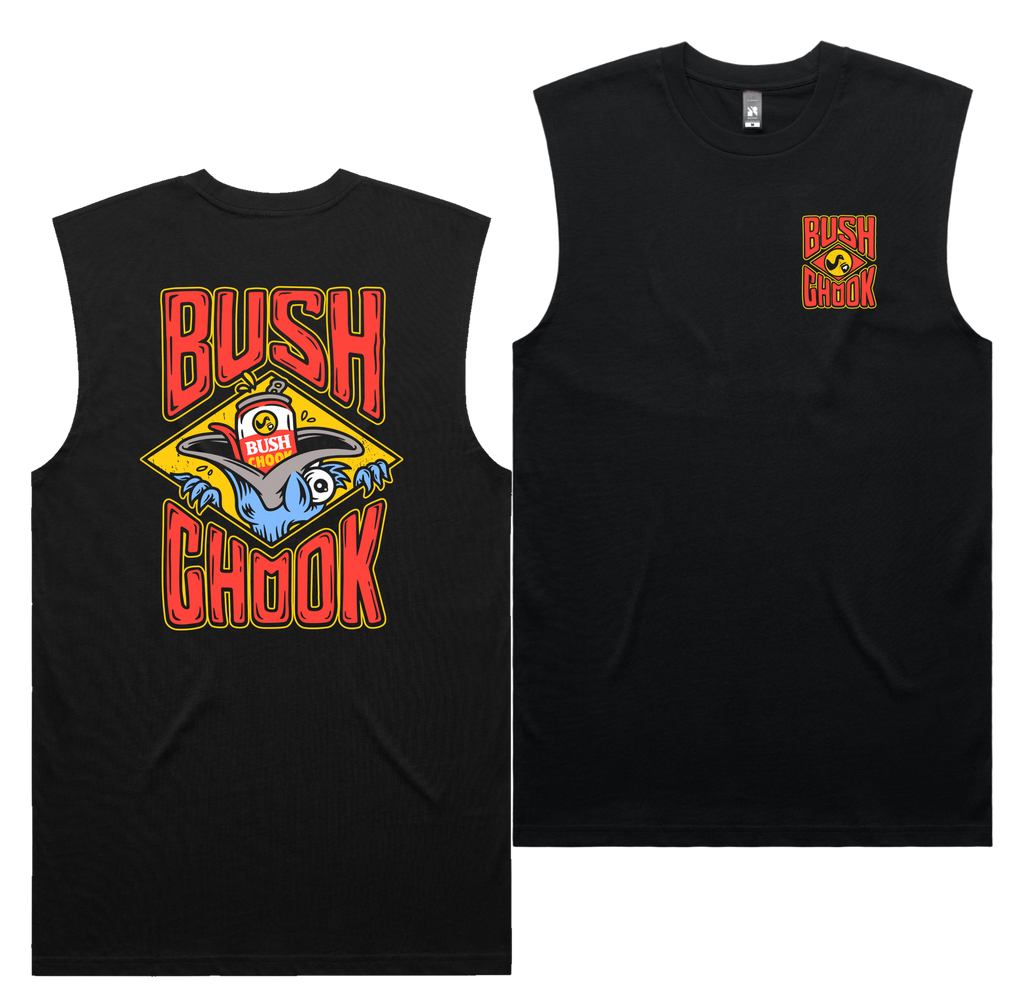Stuffed Chook Tank — Black front & back