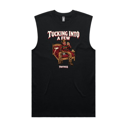 Tucking Into A Few Tank Black — Black front
