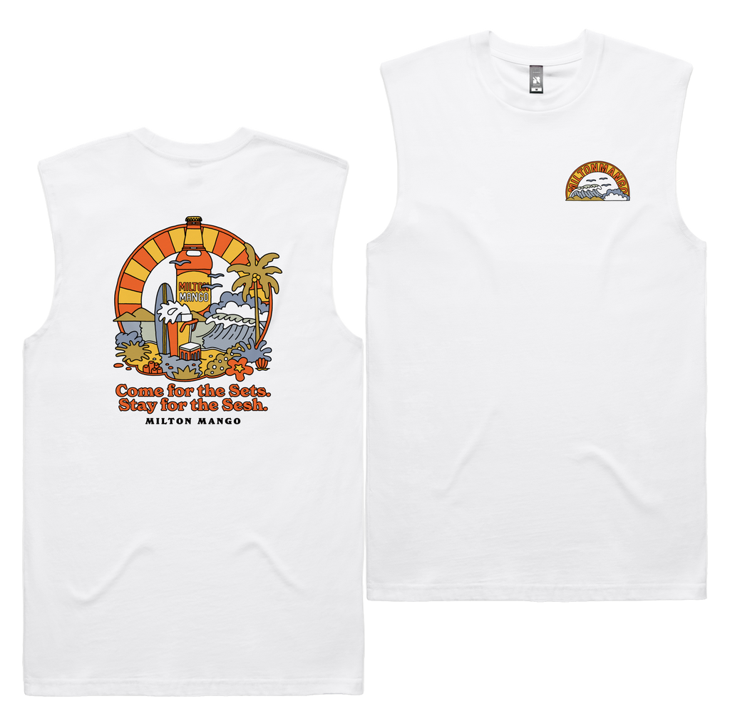 Sets & Seshes Tank — White front & back