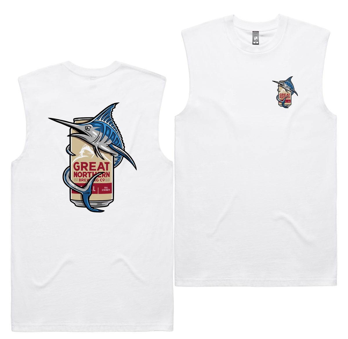 Marlin Hug Tank — White front & back