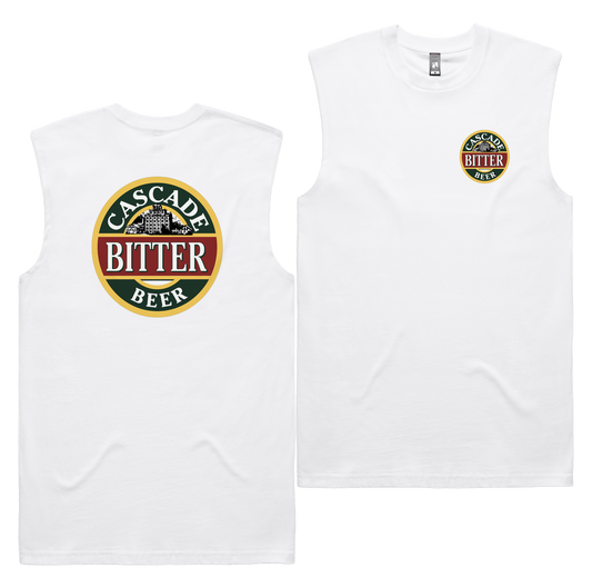 Bitter Badge Tank — White front & back
