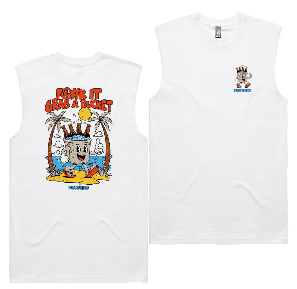 Grab A Bucket Tank — White front & back