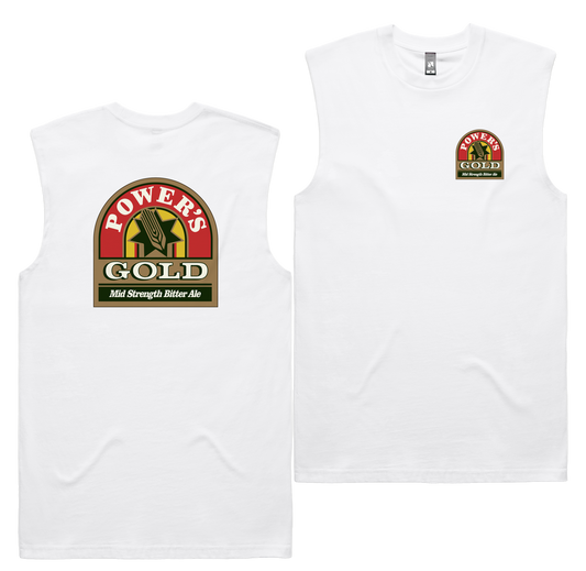 Power's Gold Tank — White front & back