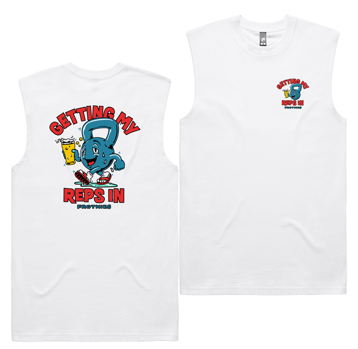 Reps In Tank — White front & back