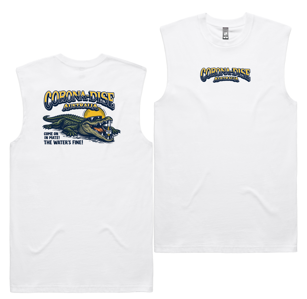 Corona Smile Tank — White front & back