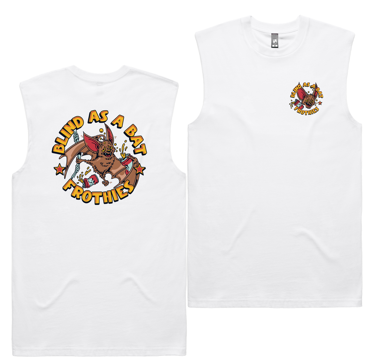 Blind As A Bat Tank — White front & back