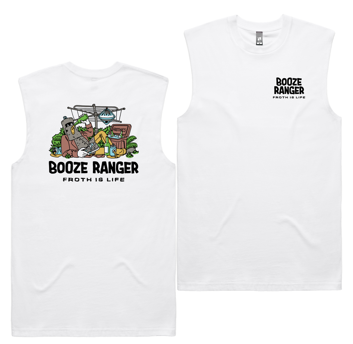 Booze Ranger Tank — White front & back