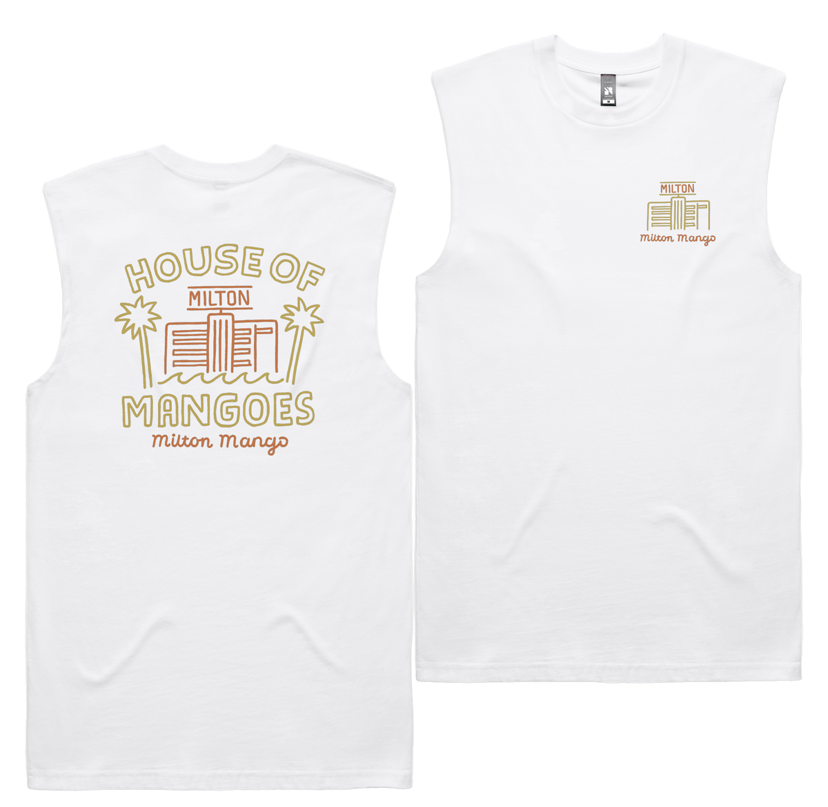 House Of Mangoes Tank — White front & back