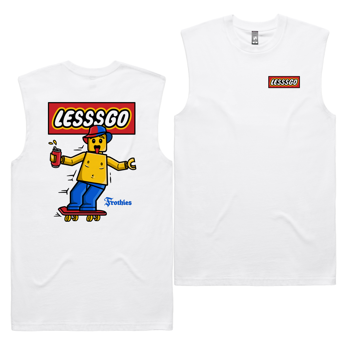 Lesssgo Knights 2026 Tank — White front & back