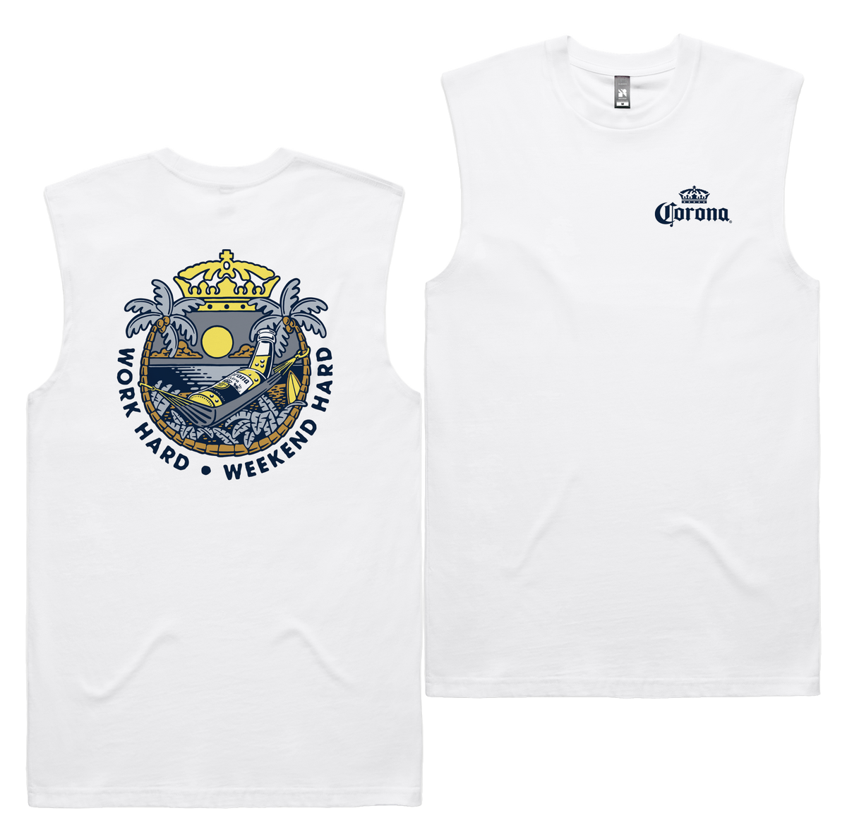 Weekend Hard Tank — White front & back