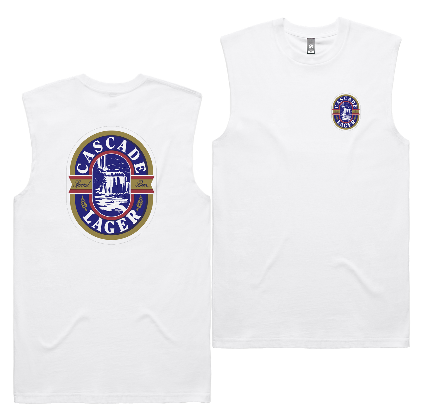 Cascade Crest Tank — White front & back