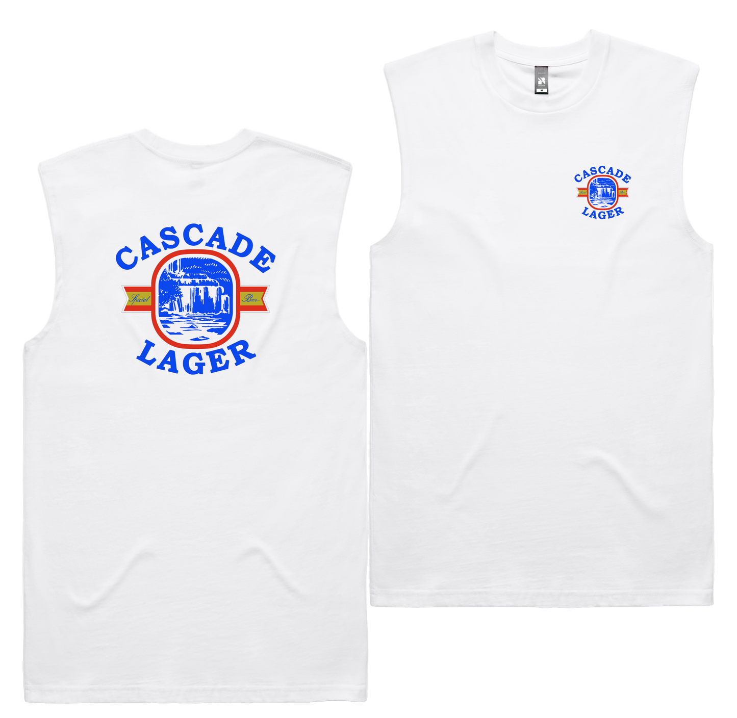 Flowing Ribbon Tank — White front & back