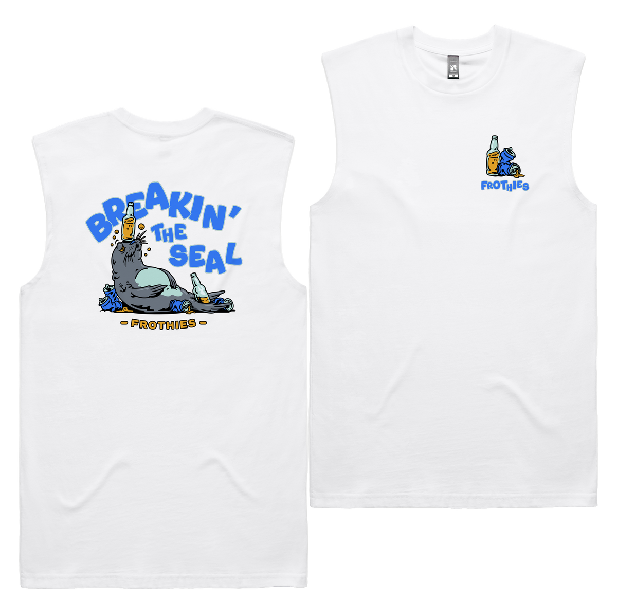 Break The Seal Tank — White front & back