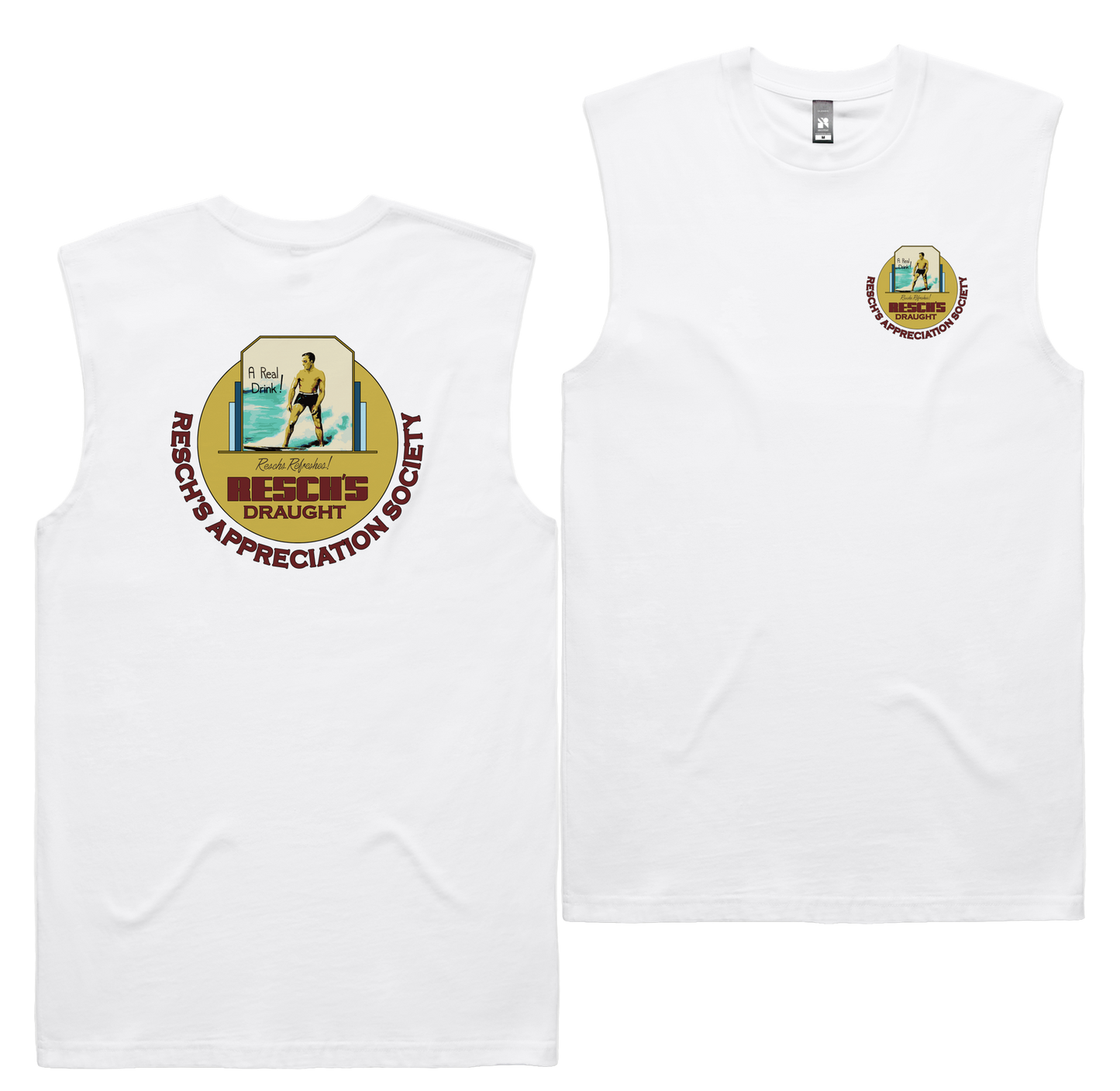 Resch's Appreciation Society Tank — White front & back