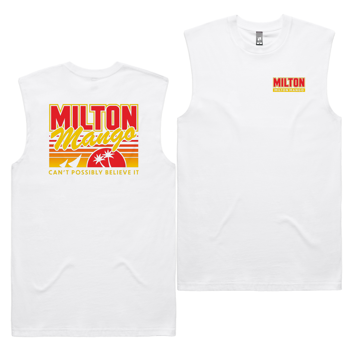 Miami Mango Tank — White front & back