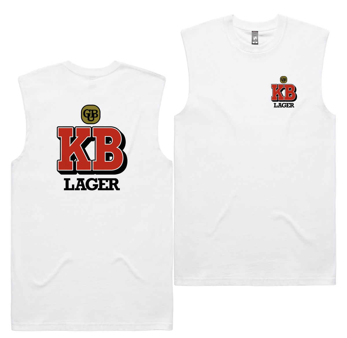 KB Lager Tank — White front & back