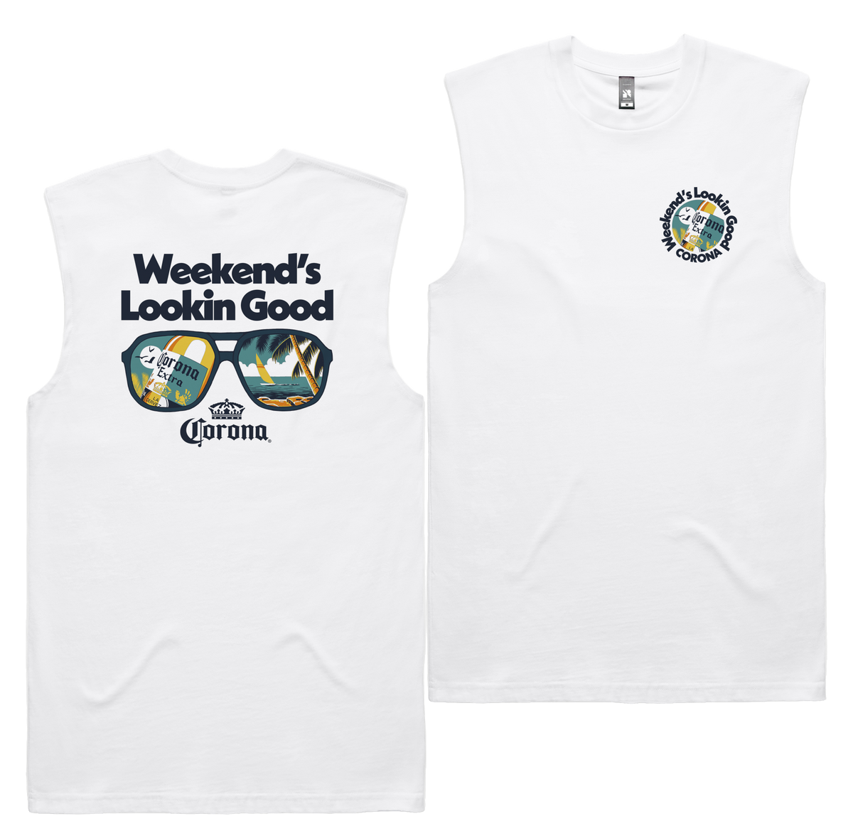 Lookin Good Tank — White front & back