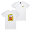 Frothin Chooks Tee — White front & back