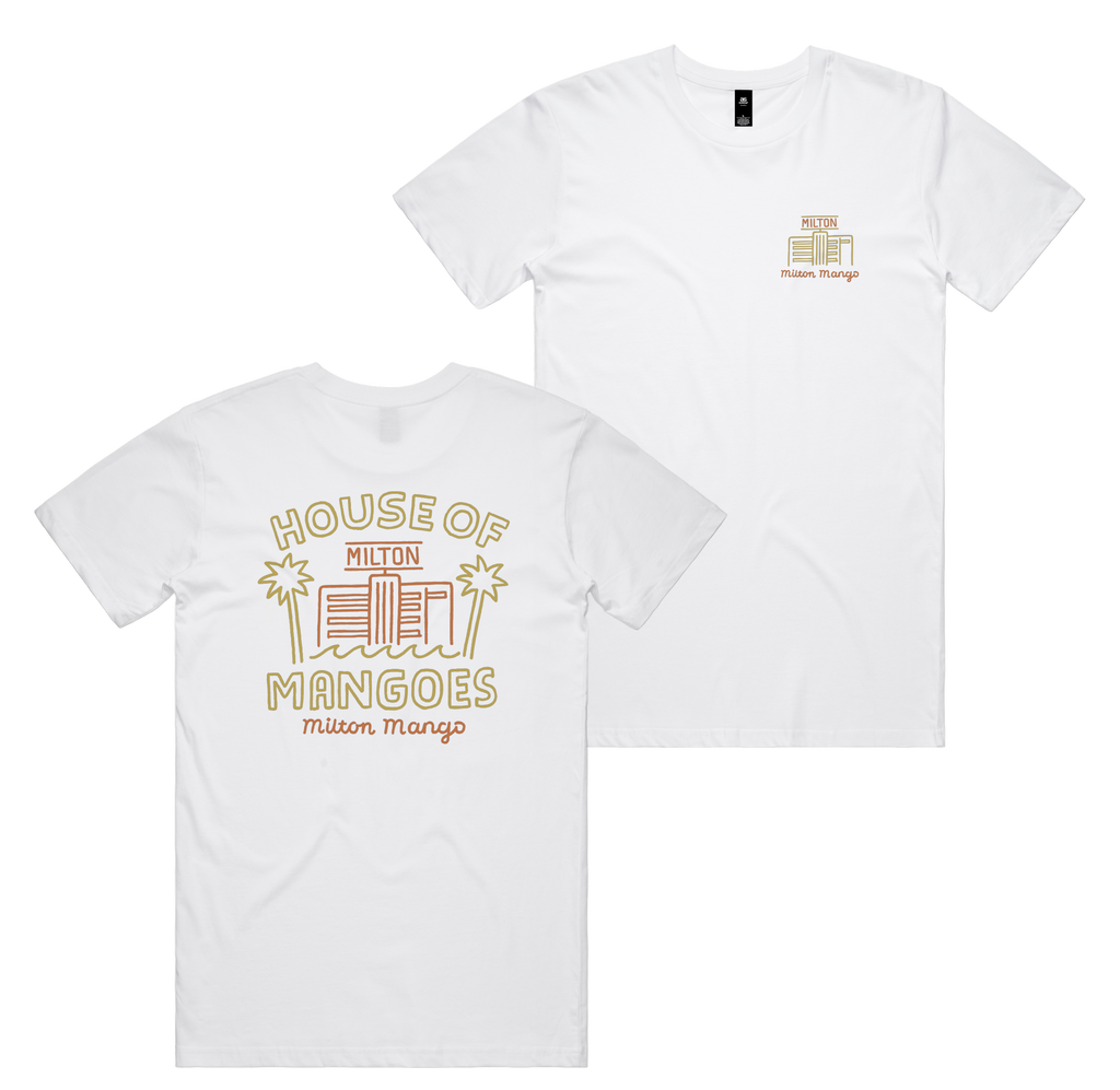 House Of Mangoes Tee — White front & back
